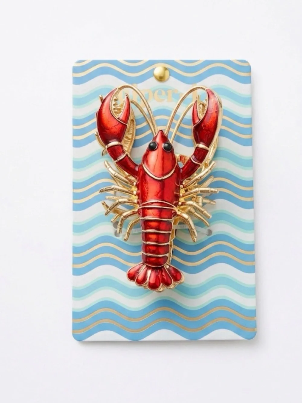 NWT ⚜️🦞⚜️ Piper K Red Lobster Enamel Hair Claw Clip